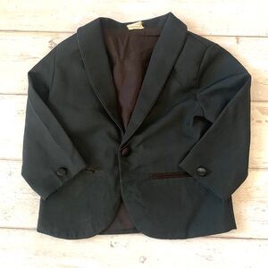 Boys 3T Black Suit Tuxedo Jacket Blazer Kids Formal Wear Size 3 Toddler